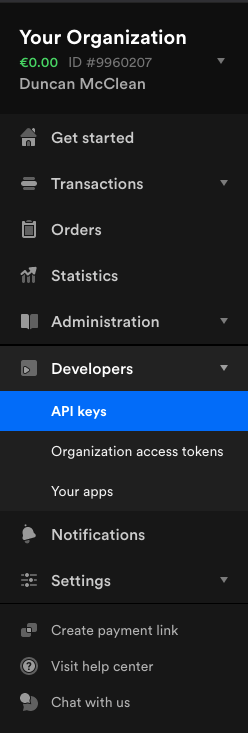 Mollie API Keys